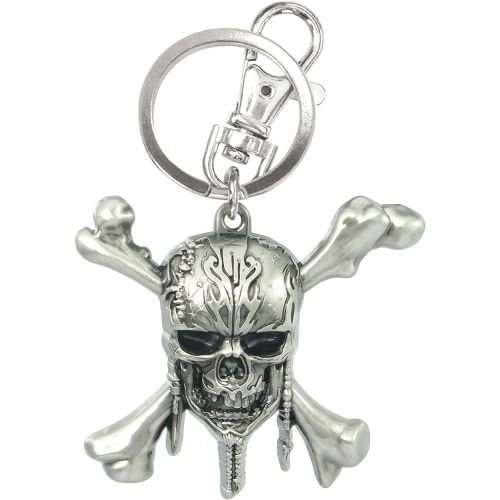디즈니 Disney Pirates of The Caribbean Skull Logo Pewter Key Ring, 3