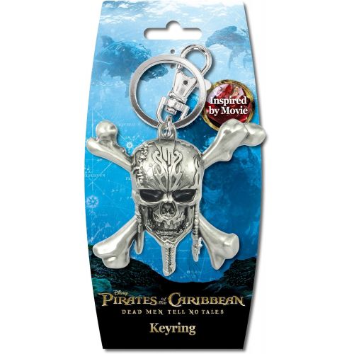 디즈니 Disney Pirates of The Caribbean Skull Logo Pewter Key Ring, 3