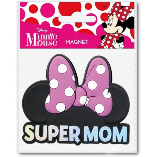 디즈니 Disney Minnie Mouse Head Soft Super MOM Touch Magnet, Red/Pink, One Size