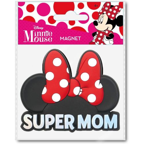 디즈니 Disney Minnie Mouse Head Soft Super MOM Touch Magnet, Red/Pink, One Size
