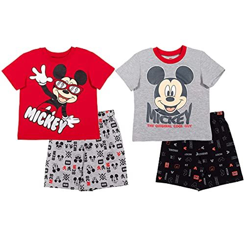 디즈니 Disney Mickey Mouse French Terry Graphic T Shirt & Shorts Set