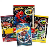 Superhero Scratch Art ~ Bundle Includes Spiderman, Toy Story, and Disney Cars Books with Stickers