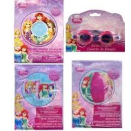 Disney Princess 20 Beach Ball + Swim Ring + Arm Floats + Swim Goggles 4pc Set