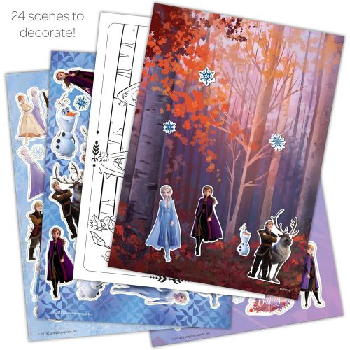 디즈니 Disney Frozen 2 Create a Scene Sticker Pad and Sticker Scenes 46033, Multicolor