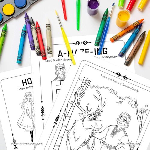 디즈니 Disney Frozen 2 Elsa 32 Page Color by Number Activity Book with 8 Crayons 45824 Bendon