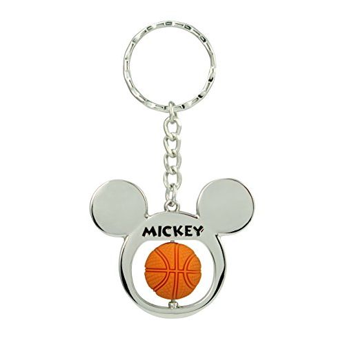 디즈니 Disney Mickey Mouse Basketball Spinner Pewter Key Ring Key Accessory Multi colored, 3