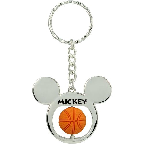 디즈니 Disney Mickey Mouse Basketball Spinner Pewter Key Ring Key Accessory Multi colored, 3