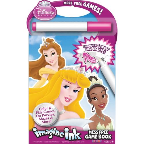 디즈니 Disney Princess 24 Page Mess Free Imagine Ink Game Book with 1 Mess Free Marker, 26008 Bendon