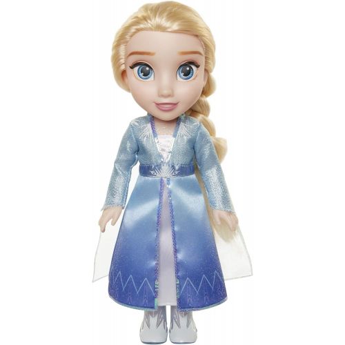 디즈니 Disney Frozen 2 Elsa Travel Doll Features Shimmery Ice Crystal Winged Cape Boots and Hairstyle Ages 3+, 14 in