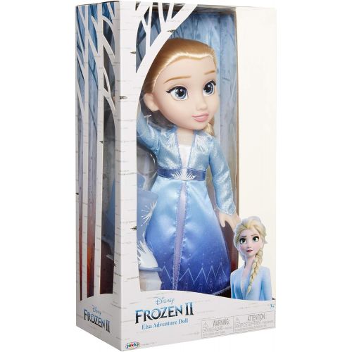 디즈니 Disney Frozen 2 Elsa Travel Doll Features Shimmery Ice Crystal Winged Cape Boots and Hairstyle Ages 3+, 14 in