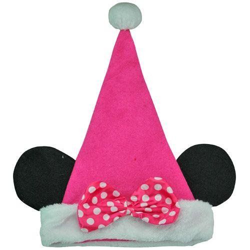 디즈니 Disney Minnie Mouse Felt Santa Hat (Fits Teen to Adult)