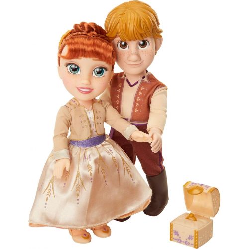 디즈니 Disney Frozen 2 Anna & Kristoff Dolls Proposal Gift Set, Comes with Ring & Ring Box! Features Authentic Film Details & Design for Ages 3+