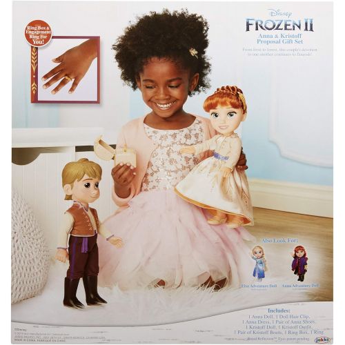 디즈니 Disney Frozen 2 Anna & Kristoff Dolls Proposal Gift Set, Comes with Ring & Ring Box! Features Authentic Film Details & Design for Ages 3+