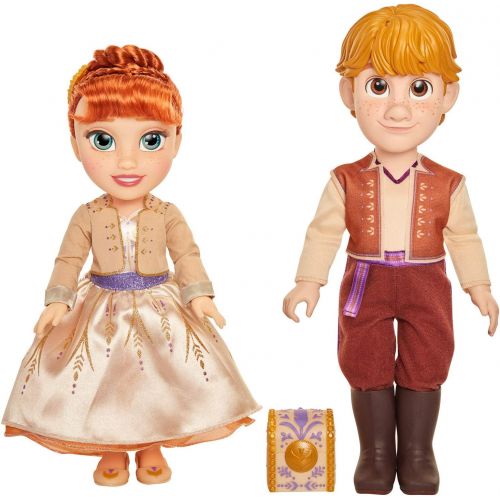 디즈니 Disney Frozen 2 Anna & Kristoff Dolls Proposal Gift Set, Comes with Ring & Ring Box! Features Authentic Film Details & Design for Ages 3+