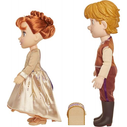 디즈니 Disney Frozen 2 Anna & Kristoff Dolls Proposal Gift Set, Comes with Ring & Ring Box! Features Authentic Film Details & Design for Ages 3+