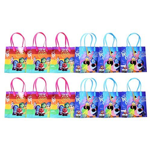 디즈니 Disney Pixar Inside Out Premium Quality Party Favor Reusable Goodie Small Gift Bags 12 (12 Bags)