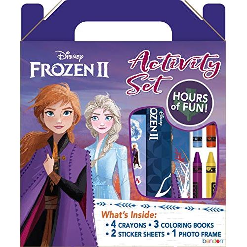 디즈니 Disney Frozen 2 Anna and Elsa Coloring and Activity Carry Set with Sticker Sheets AS45853 Bendon, Multicolor