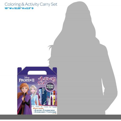 디즈니 Disney Frozen 2 Anna and Elsa Coloring and Activity Carry Set with Sticker Sheets AS45853 Bendon, Multicolor