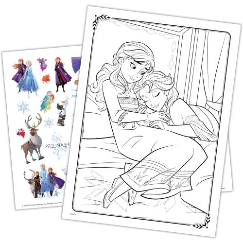 디즈니 Disney Frozen 2 Anna and Elsa Coloring and Activity Carry Set with Sticker Sheets AS45853 Bendon, Multicolor