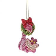 Disney A30358 Traditions Hanging Ornament Cheshire Cat with Christmas Wreath, Pink