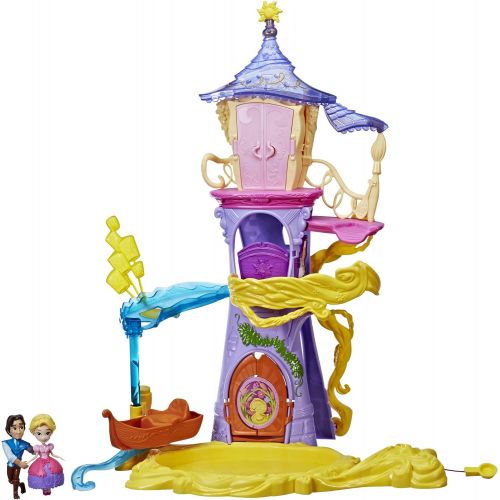 디즈니 Disney Princess Playset Magical Movers Twirling Tower Adventures, 2 Dolls Included Rapunzel and Eugene Fitzherbert, Toy for 4 Year Olds and Up