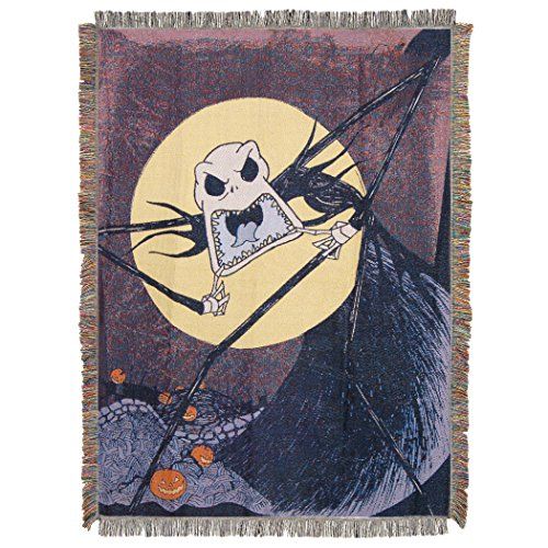 디즈니 Disneys Nightmare Before Christmas, Wicked Paint Woven Tapestry Throw Blanket, 48 x 60, Multi Color