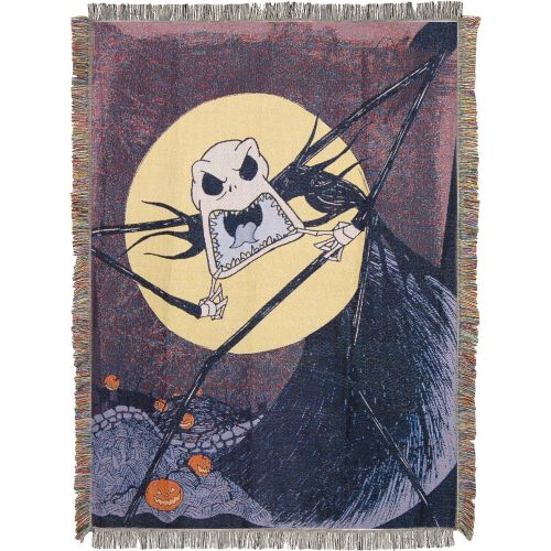 디즈니 Disneys Nightmare Before Christmas, Wicked Paint Woven Tapestry Throw Blanket, 48 x 60, Multi Color