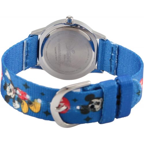 디즈니 Disney Kids W000022 Time Teacher Stainless Steel Watch with Blue Nylon Band