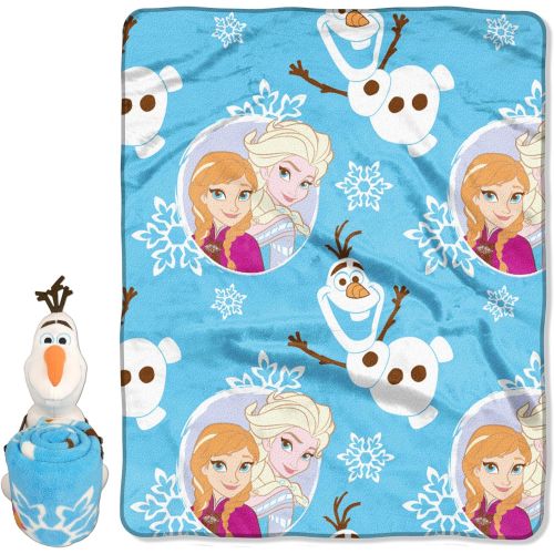 디즈니 Disney Frozen Blizzard Boy Character Pillow and Fleece Throw Blanket Set, 40 x 50, Multi Color