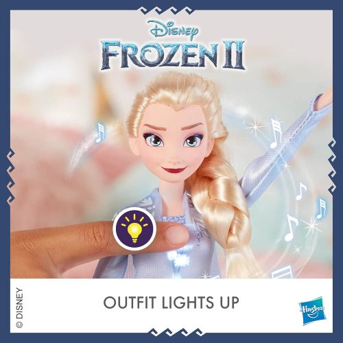 디즈니 Disney Frozen Singing Elsa Fashion Doll with Music Wearing Blue Dress Inspired by 2, Toy for Kids 3 Years & Up