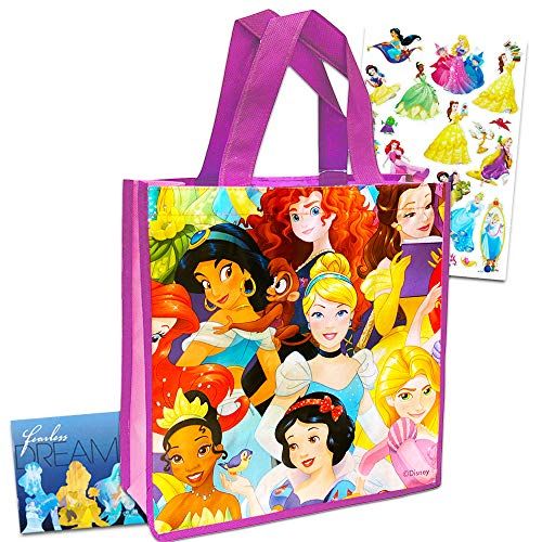 디즈니 Disney Princesses Reusable Pink Tote Bag 14x15 Grocery Size