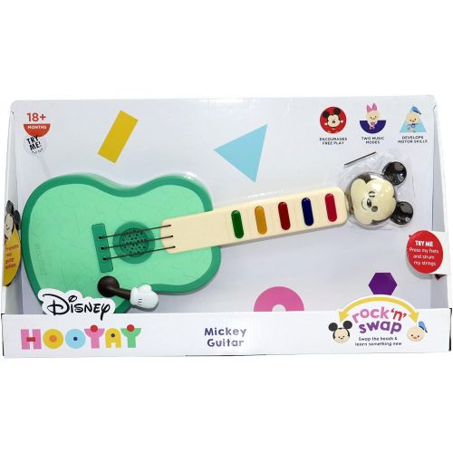 디즈니 Disney Hooyay Mickey Mouse Musical Guitar Rock n Swap Early Learning Toys for Ages 18 Months and Up, Multicolor (20235)