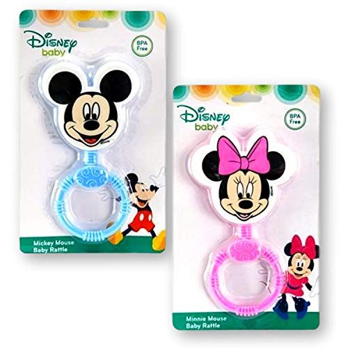 디즈니 Disney Baby Toy Set Minnie Mouse and Mickey Mouse Rattle Toys