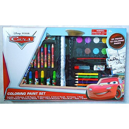 디즈니 Disney Pixar Cars Coloring and Paint Set (60 Pieces)