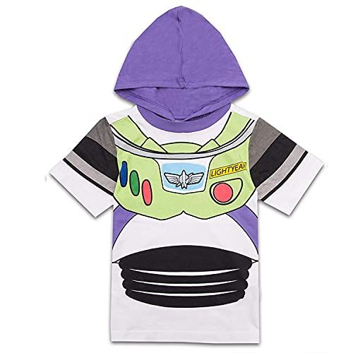 디즈니 Disney Toy Story Boys Hooded Shirt Toy Story Costume Tee Buzz Lightyear and Sheriff Woody