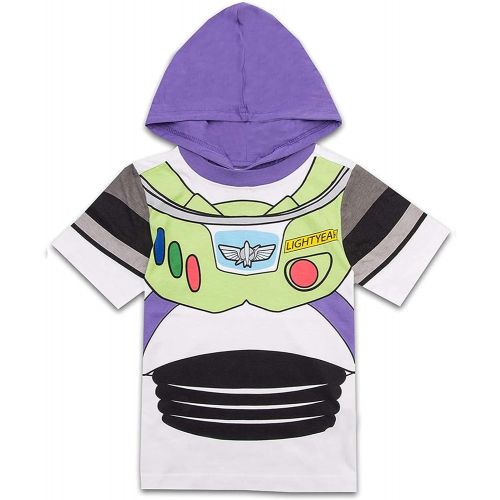 디즈니 Disney Toy Story Boys Hooded Shirt Toy Story Costume Tee Buzz Lightyear and Sheriff Woody