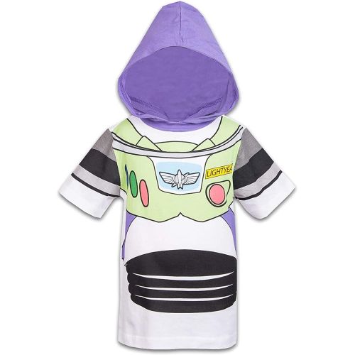 디즈니 Disney Toy Story Boys Hooded Shirt Toy Story Costume Tee Buzz Lightyear and Sheriff Woody