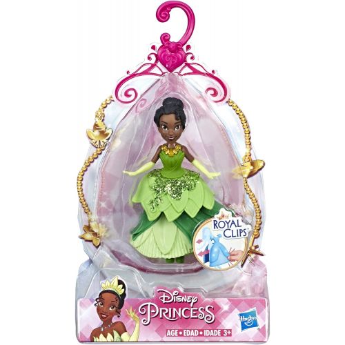 디즈니 Disney Princess Tiana Collectible Doll with Glittery Green One Clip Dress, Royal Clips Fashion Toy