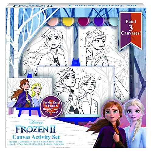 디즈니 Disney Frozen 2 Paint Set for Kids Elsa Painting Set with 3 Canvases