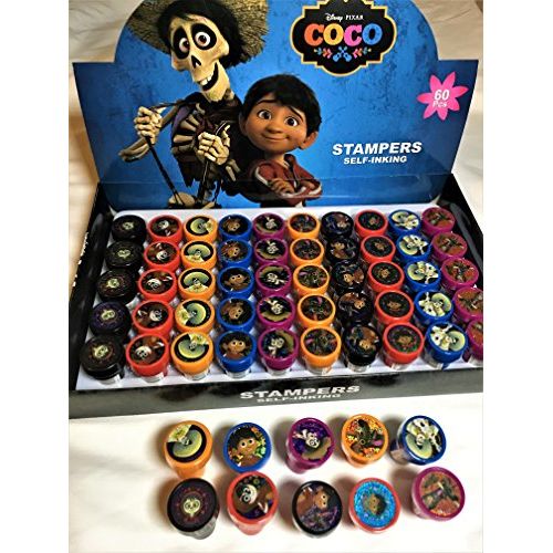 디즈니 Disney 10 pcs Coco Pixar Self Inking Stamps Stampers Pencil Topper Authentic Licensed