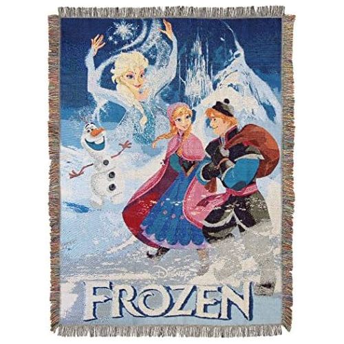 디즈니 Disney Frozen Storybook Woven Tapestry Throw Blanket, 48 x 60