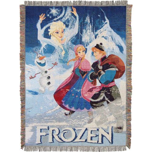 디즈니 Disney Frozen Storybook Woven Tapestry Throw Blanket, 48 x 60