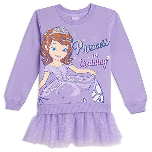 디즈니 Disney Sofia The First Costume Pullover Sweater with Tulle Ruffles Purple