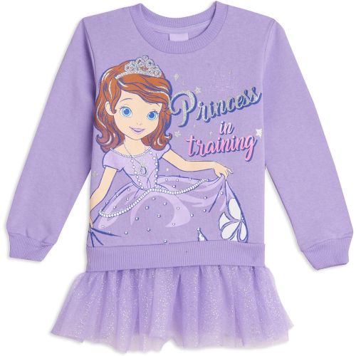 디즈니 Disney Sofia The First Costume Pullover Sweater with Tulle Ruffles Purple