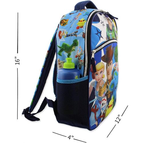 디즈니 Disney Toy Story 4 Boys Girls 16 Inch School Backpack (One Size, Blue)