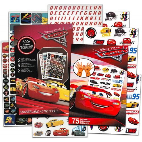 디즈니 Disney/Pixar Cars Stickers and Tattoos Party Favor Pack (Bundle with 250 Stickers and 75 Temporary Tattoos)