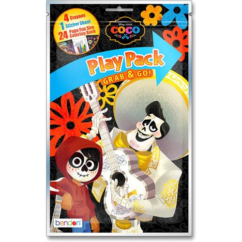 디즈니 Disney Coco Coloring Party Favors Set of 6 with Stickers, Crayons, and Mini Coloring Books Bundle Includes 6 Separately Licensed GWW Reward Stickers