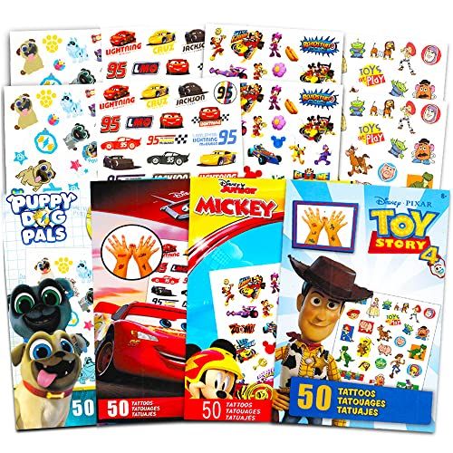 디즈니 Disney Pixar Ultimate Party Favors Bundle ~ Over 200 Temporary Tattoos Featuring Disney Cars, Toy Story, and More