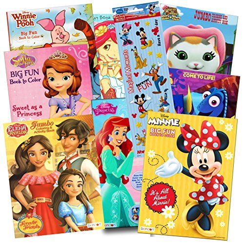 디즈니 Disney Coloring Books for Kids Toddlers Bulk Set Bundle 8 Disney Books with Stickers and Door Hanger (Minnie Mouse and Friends)