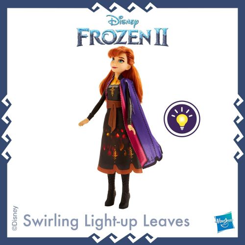 디즈니 Disney Frozen Anna Autumn Swirling Adventure Fashion Doll That Lights Up, Inspired by The Frozen 2 Movie Toy for Kids 3 Years Old & Up